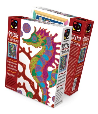 407057 Фреска с блестками Морской конек