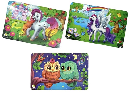 Пазлы мини - набор 3 штуки "Сказочный мир"