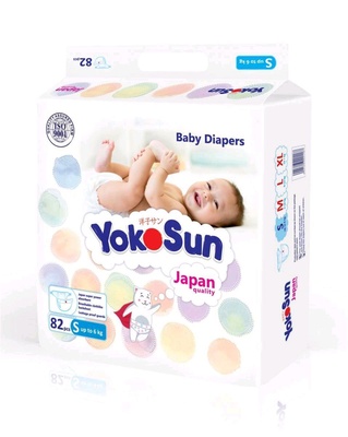 Подгузники "Yokosun" S до 6 кг. (82 шт.)/4