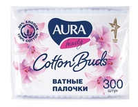 Ватные палочки AURA 300шт.пакет