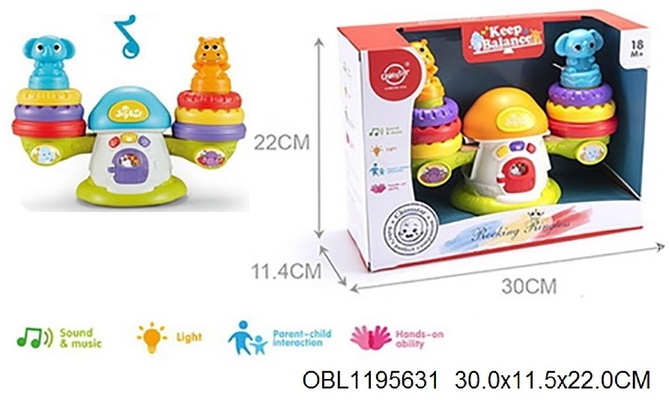 Развивающая игрушка "Слоник и Бегемот", свет/звук, 30*11.5*22 см