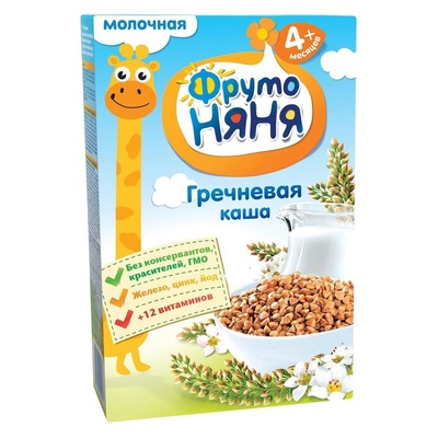 (БЗМЖ) Каша Фруто Няня молоко, гречка,  200г.