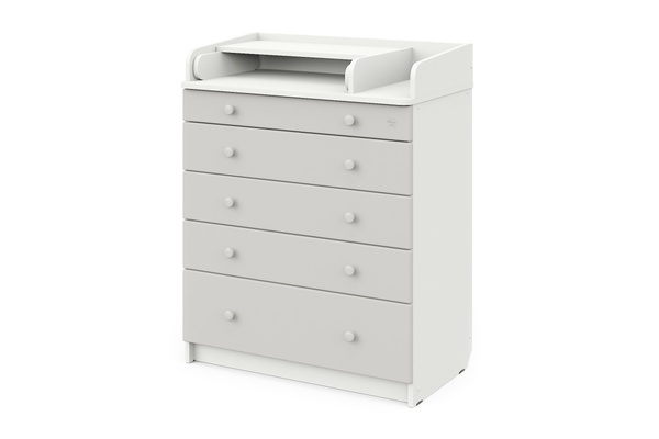 Комод MAKS 805 с органайзером, ЛДСП, фасады МДФ с шар. направл. (древесина белая-белый)