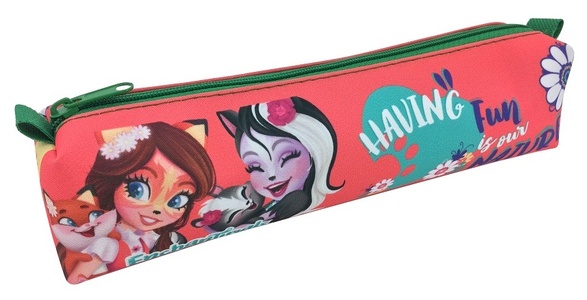 88643 Пенал объёмный "Enchantimals", одно отделение, на молнии, размер 20*4,5*4,5 см., 210 ден