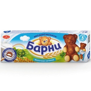 Печенье "Медвежонок Барни" с молочной начинкой 150 г./20