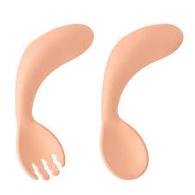 Ложка и вилка, персиковый