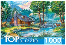 Пазлы 1000 эл. "Домик у лесного пруда"