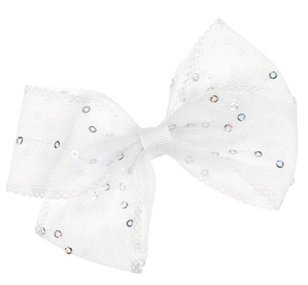 Аксессуары д/девочек бант на заколке белый