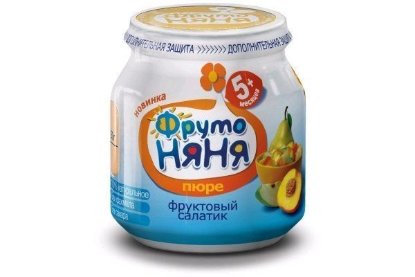 Пюре Фруто Няня яблоко, груша, персик (фрукт. салат) 100 гр.