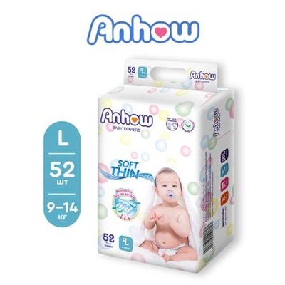 Подгузники Anhow L 9-14 кг (52 шт)/6