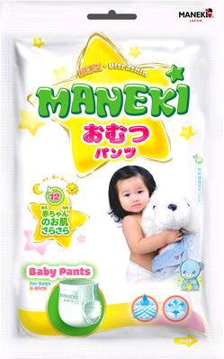 Трусики-подгузники "Maneki" 9-14 кг. (2 шт.)