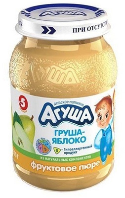 Пюре Агуша яблоко,груша 200г