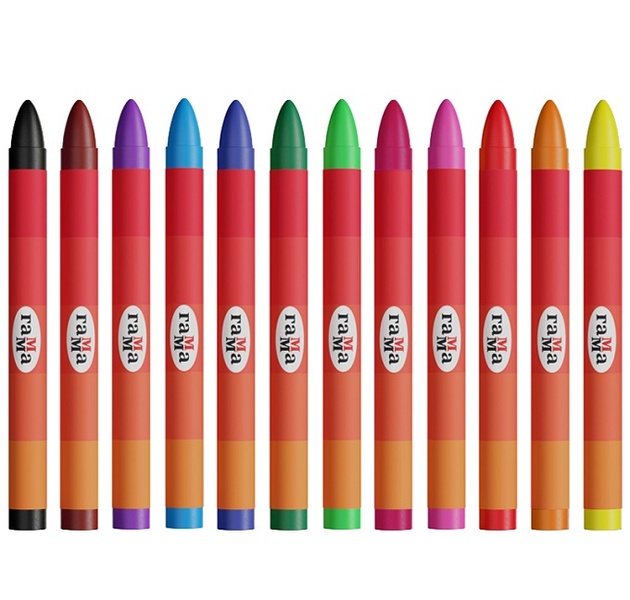 Мелки воск. "Мультики" 12 цв. круглые