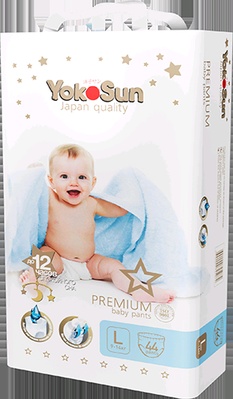 Подгузники-трусики  "Yokosun" PREMIUM L 9-14 кг. (44 шт.)/4