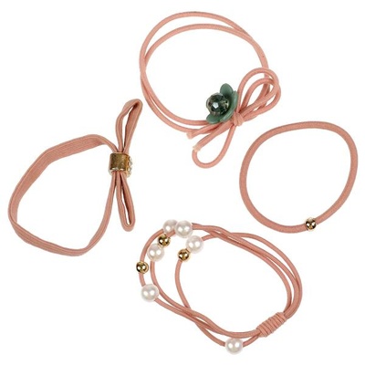 Аксессуары д/девочек резинки для волос, розовые ассорти, 4 шт.