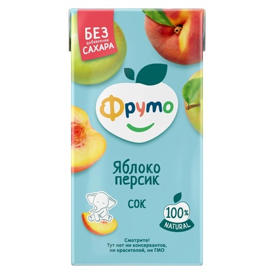 Фруто Няня фруктовые кусочки из яблок и персиков ПАУЧ 53гр./10 шт.