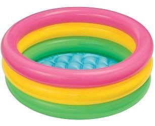 Бассейн надувной "Закат" с надувным дном, 1-3 года, 61x22 см INTEX