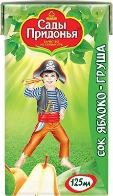 Сок Сады Придонья яблоко, груша с мяк. 0,125 л./18