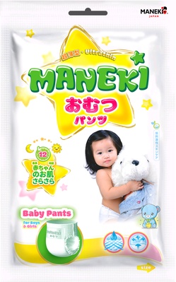 Трусики-подгузники "Maneki" 9-14 кг. (2 шт.)