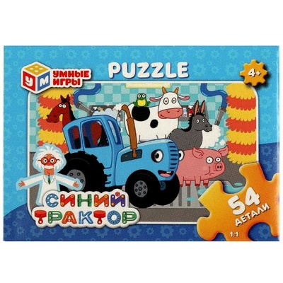 Пазлы 54Д "Синий трактор"