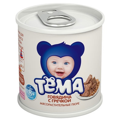 Пюре "Тёма" говядина, гречка 90 гр. /12