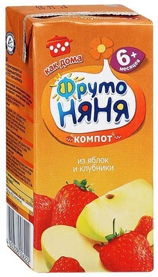 Сок Фруто Няня компот яблоко, клубника 0,2л 