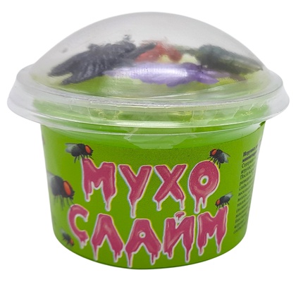 Слайм с миниатюрными фигурками 100 мл, ассорти, стакан,1/10