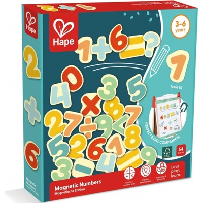 Деревянные "Магнитные цифры", Учимся считать с Hape, 54 элемента
