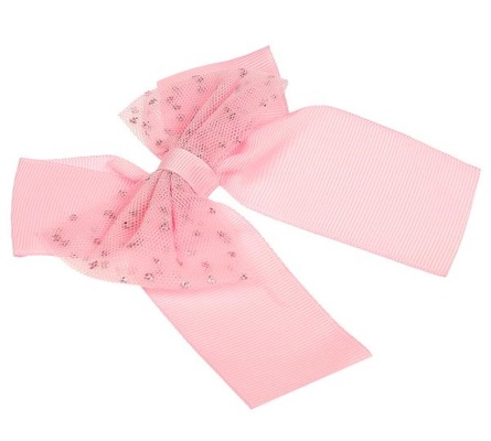 Аксессуары д/девочек бант на заколке розовый