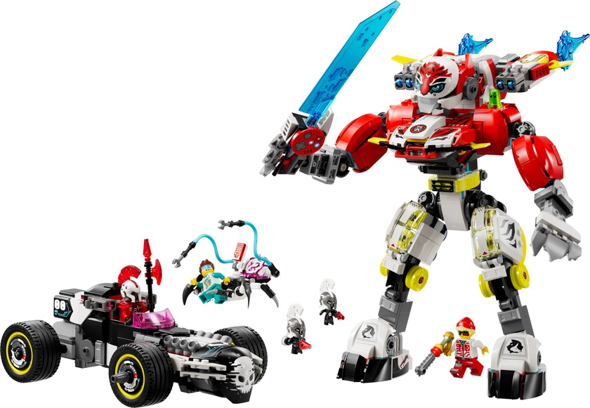71497 Dreamzzz Робот-тигр Купера и Hot Rod машина Зеро