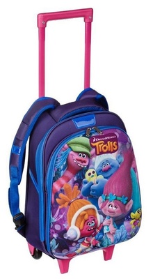 87648 Рюкзак на колесах "Тролли", 2 отделения, размер 43х30х14,5см, материал полиэстер