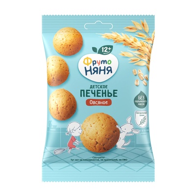 Печенье Фруто Няня овсяное витамин. 50 гр./12