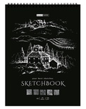 Скетчбук 20л., А5 "Black line. House", на гребне, черный блок