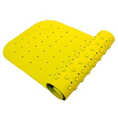 Коврик для ванны антискользящий резиновый  ROXY-KIDS 34,5х76 см салат. (с отверстиями)	