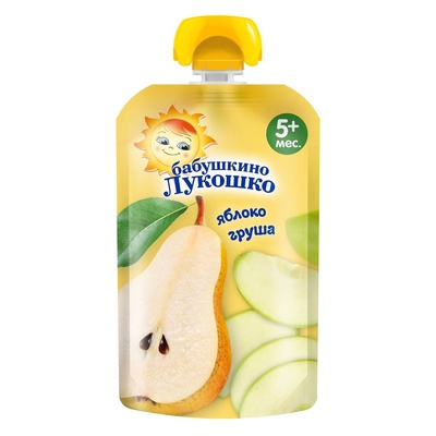 Пюре Бабушкино лукошко яблоко, груша 90 гр. м/у