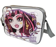 84980 Сумка молодежная "Мonster high" кожзам серебро 32,5*13,5*26,5 см