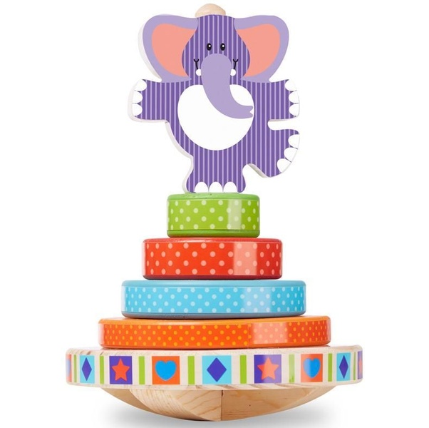 Деревянная пирамидка-неваляшка "Слоник"