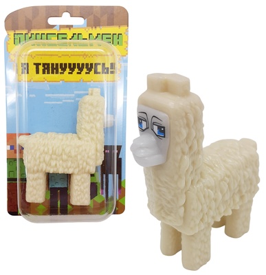 Тянущаяся игрушка "Майнкрафт" Лама 9 см, блистер,1/3