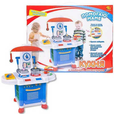 Помогаю Маме. Кухня в наборе с аксессуарами, эл/мех, 12 предметов, со звуковыми эффектами, в коробке