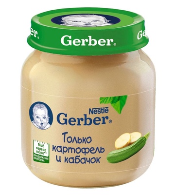 Пюре Гербер Кабачок, картофель 130 г
