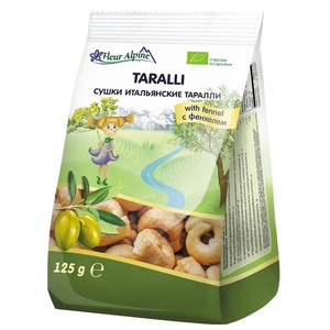 Печенье Флёр Альпин Органик Сушки итальянские "Тралли с фенхелем" 125 гр./20