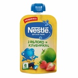 Пюре NESTLE Яблоко, Клубника Пауч 90г/8